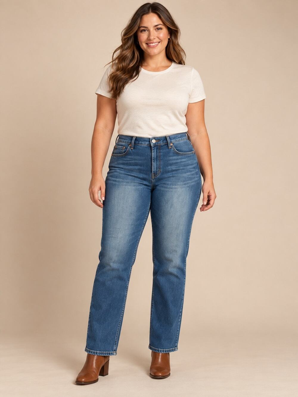 FRYE High Rise Straight Leg Stretch Jeans Medium Blue Wash Women’s Size 14